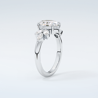 1.25 CT  Oval Cut Cluster Style Moissanite Engagement Ring 18