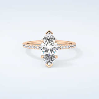1.5 CT Marquise Cut Pave Moissanite Engagement Ring 7