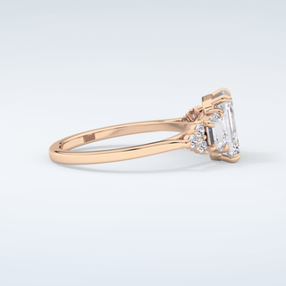 2.0 CT  Emerald Cut Cluster Style Moissanite Engagement Ring 10