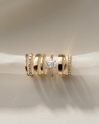 2.0 CT Radiant Hidden Halo Moissanite Engagement Ring