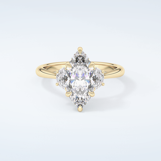 2.0 CT Marquise Cut Three Stone Moissanite Engagement Ring 1