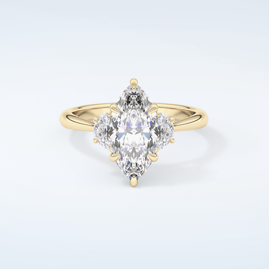 2.0 CT Marquise Cut Three Stone Moissanite Engagement Ring 1