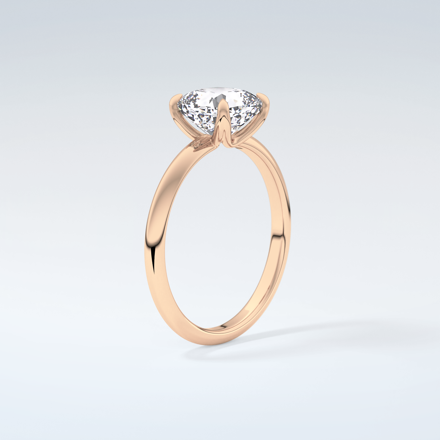 2.0 CT Cushion Cut Solitaire Moissanite Engagement Ring