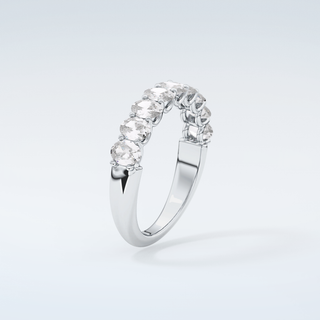 1.35 TCW Oval Shaped Moissanite Wedding Band 18