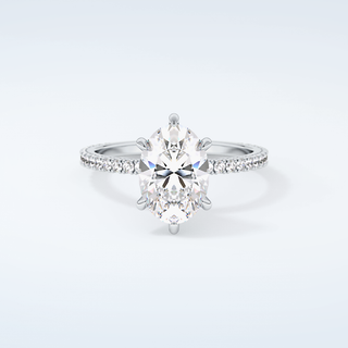 2.0 CT Oval Cut Pave Moissanite Engagement Ring 13