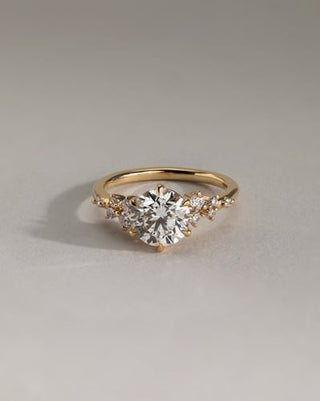 2.0 CT Round Cluster Moissanite Engagement Ring