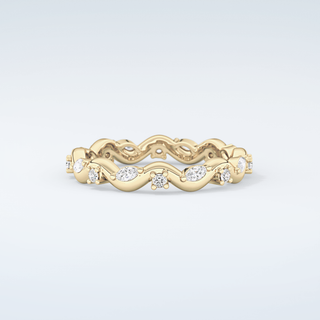 0.56 TCW Round & Marquise Shaped Moissanite Wedding Band 3