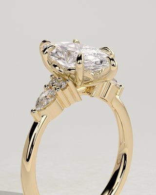 2 CT Marquise Cut Cluster Moissanite Diamond Engagement Ring
