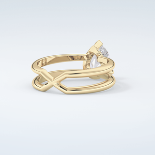 2.0 CT Pear Cut Double Shank Style Moissanite Engagement Ring 3