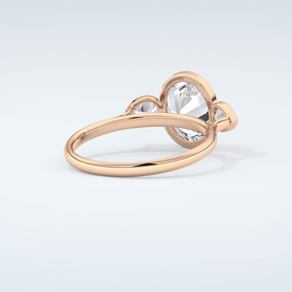 1.5 CT Oval Cut Three Stone Moissanite Engagement Ring 9