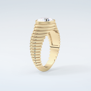 1.25 CT Oval Cut Solitaire Bezel Moissanite Engagement Ring 6