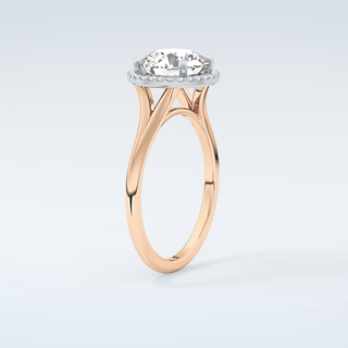 2.0 CT Round Cut Halo Split Shank Moissanite Engagement Ring 12