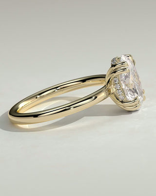 2.0 CT Oval Hidden Halo Moissanite Engagement Ring