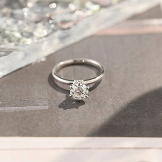 Stunning 2.0 CT Round Moissanite Engagement Ring with Hidden Halo Design 1