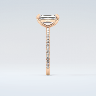 2.0 CT Emerald Cut Pave Moissanite Engagement Ring 11