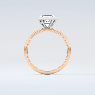 2.0 CT Asscher Cut Half Bezel Solitaire Moissanite Engagement Ring 8