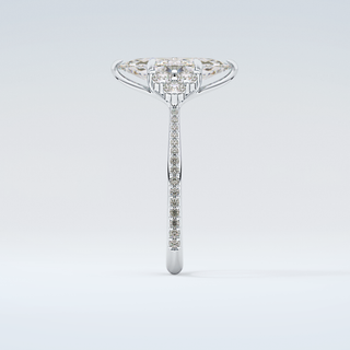 1.5  CT Marquise Cut Cluster & Pave Moissanite Engagement Ring 17