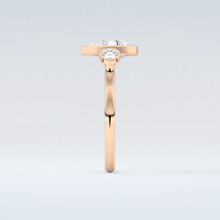 1.5 CT Pear Cut Three Stone Bezel Moissanite Engagement Ring 11