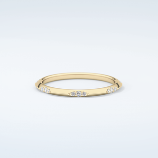 0.09 TCW Round Shaped Moissanite Wedding Band 1