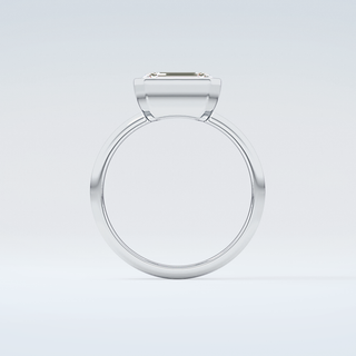 1.5 CT East West Emerald Cut Bezel Style Moissanite Engagement Ring 14