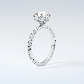 1.5 CT Cushion Cut Pave Moissanite Engagement Ring 18