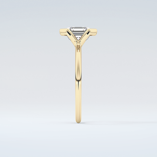 2.0 CT Asscher Cut Half Bezel Moissanite Engagement Ring 5