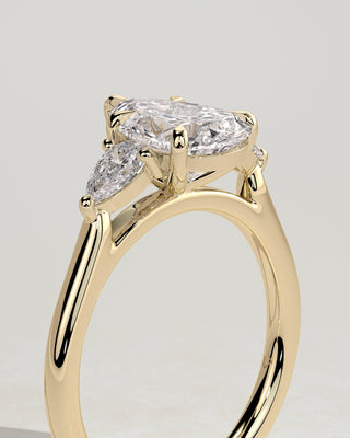 2.0 CT Pear Cut Three Stones Moissanite Diamond Engagement Ring