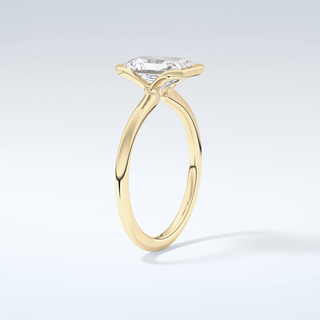 2.0 CT Radiant Cut Half Bezel Moissanite Engagement Ring 6