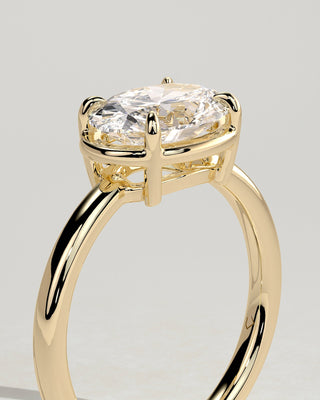 2.0 CT Oval Bezel & Solitaire Moissanite Engagement Ring