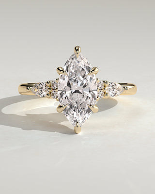 2 CT Marquise Cut Cluster Moissanite Diamond Engagement Ring