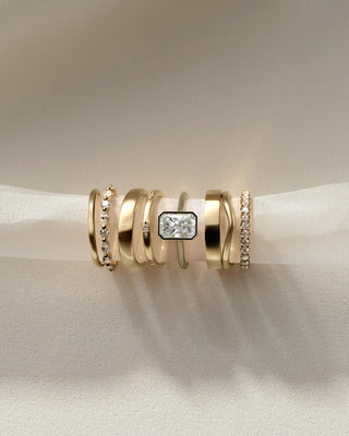 2 CT Radiant Solitaire & Bezel Moissanite Engagement Ring