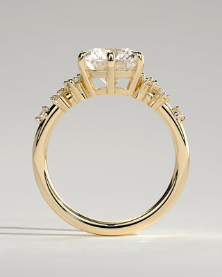 2.0 CT Round Cluster Moissanite Engagement Ring
