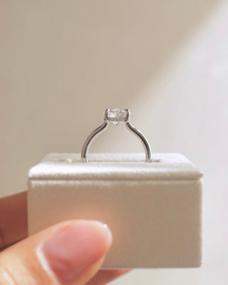 2.0 CT Round Hidden Halo Moissanite Engagement Ring