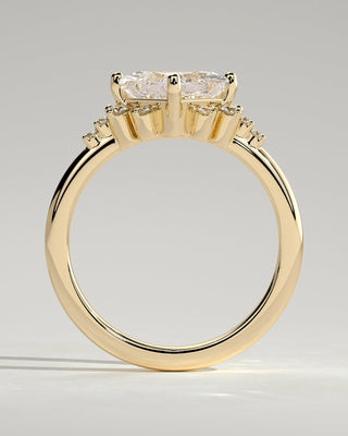 2.0 CT Princess Cluster Moissanite Engagement Ring