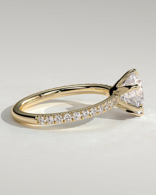 2.0 CT Round Pave Moissanite Diamond Engagement Ring