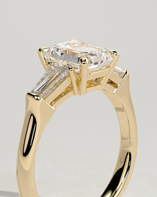 2 CT Emerald Cut Three Stones Moissanite Diamond Engagement Ring