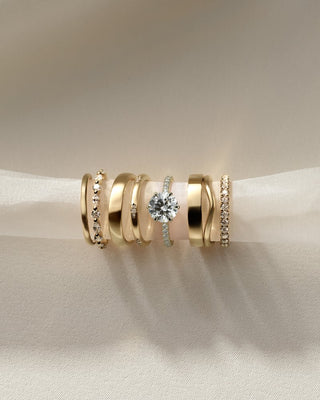 2.0 CT Round Pave Moissanite Diamond Engagement Ring