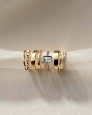 2.0 CT Radiant Cathedral & Bezel Moissanite Diamond Engagement Ring