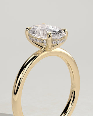 2.0 CT Oval Hidden Halo Moissanite Engagement Ring