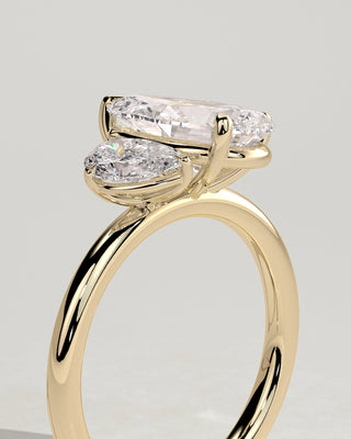 2.8 CT Pear Toi Et Moi Moissanite Diamond Engagement Ring