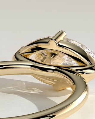 2.0 CT Marquise East-West Solitaire Moissanite Engagement Ring