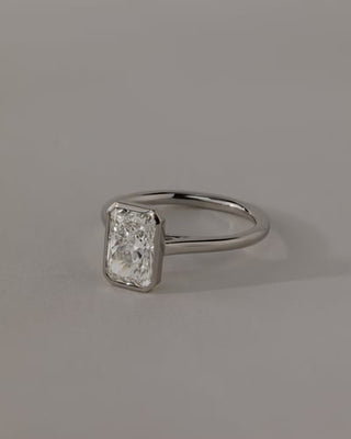 2 CT Radiant Solitaire & Bezel Moissanite Engagement Ring