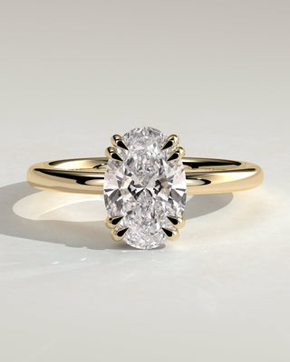 2.0 CT Oval Hidden Halo Moissanite Engagement Ring