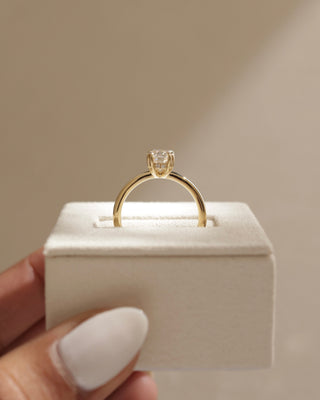 2.0 CT Oval Hidden Halo Moissanite Engagement Ring