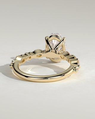 2.0 CT Oval Pave Moissanite Diamond Engagement Ring