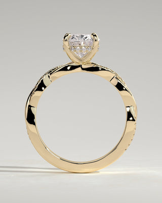 2.0 CT Oval Criss Cross Pave Moissanite Engagement Ring