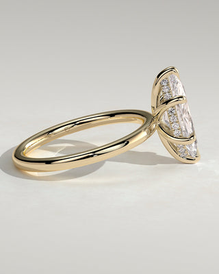 2.0 CT Marquise Hidden Halo Moissanite Diamond Engagement Ring