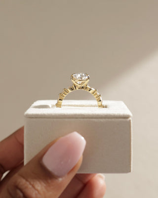 2.0 CT Pear Pave Moissanite Diamond Engagement Ring
