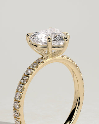 2.0 CT Heart Cut Pave Moissanite Engagement Ring