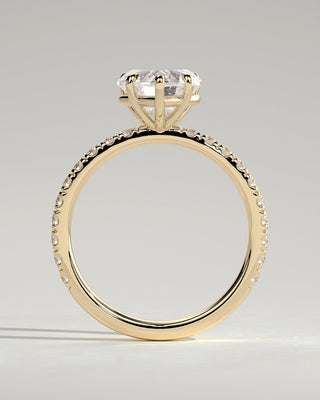 2.0 CT Heart Cut Pave Moissanite Engagement Ring